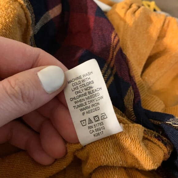 Maurices mustard & plaid pullover - cowl neck - Picture 8 of 10